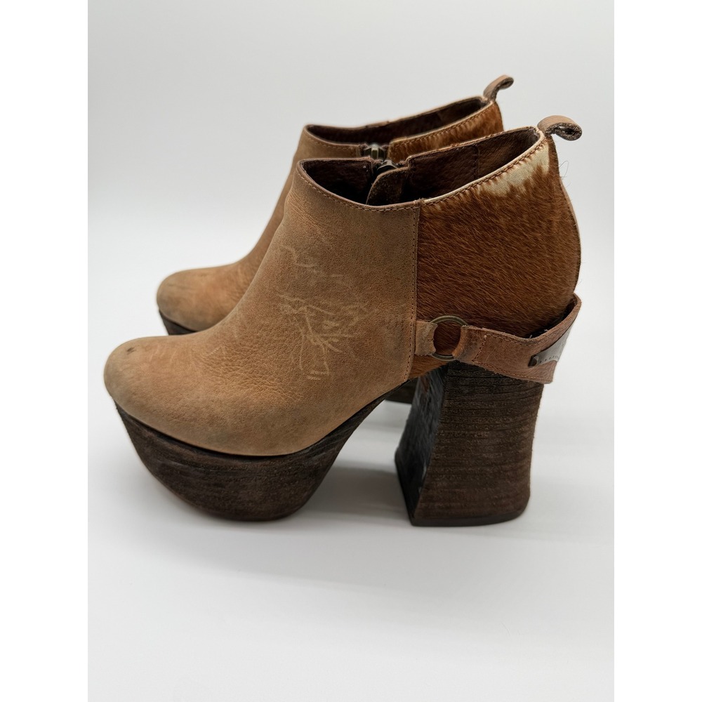 Clara Barcelo Y2K Platform Ankle Boots Womens 6.5 Boho Festival Western Wooden